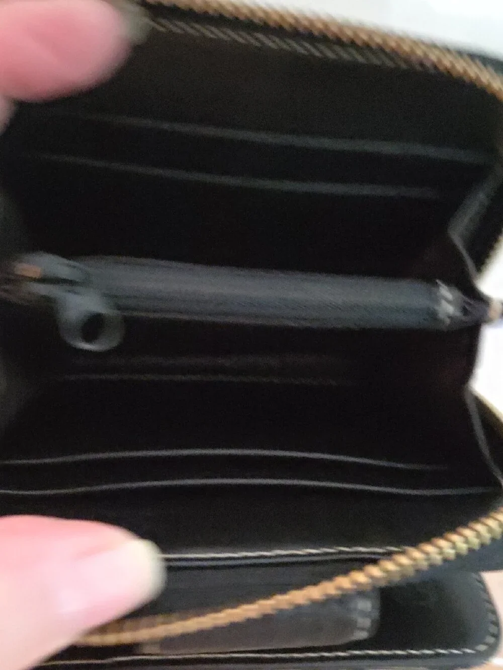 Dooney & Bourke Vintage Black & Gray Monogram Sm. Flap Snap Wallet